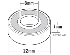 Skateboard Bearings Size Tamaño de los rodamientos del monopatín
